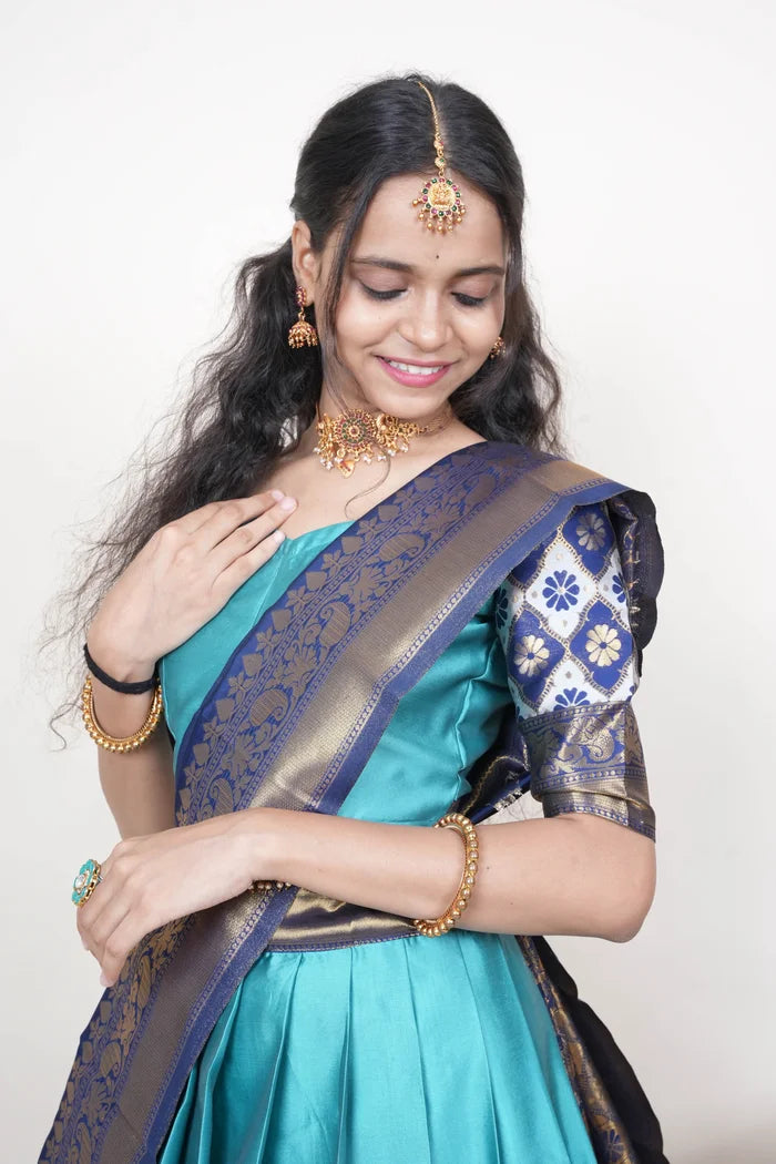 OnlinePattu South Indian Festival Traditional Half Saree
