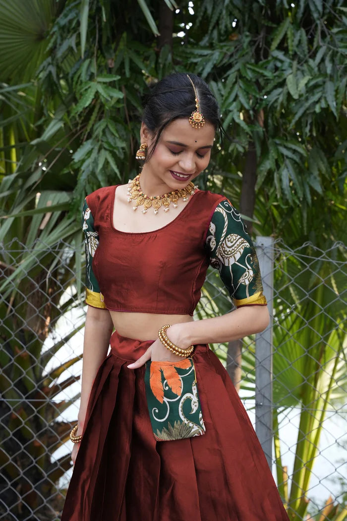 South Indian Festival Traditional Half Saree (HansPAttu)