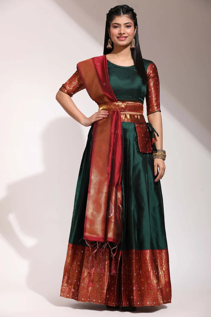 దక్షిణ భారత పండుగ సాంప్రదాయ హాఫ్ చీర(పటోలా)