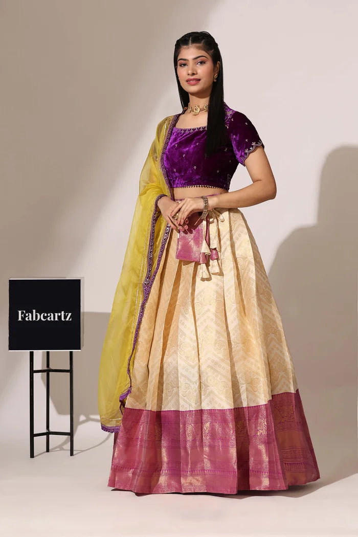 South Indian Festival Traditional Half Saree (Maheshmati)