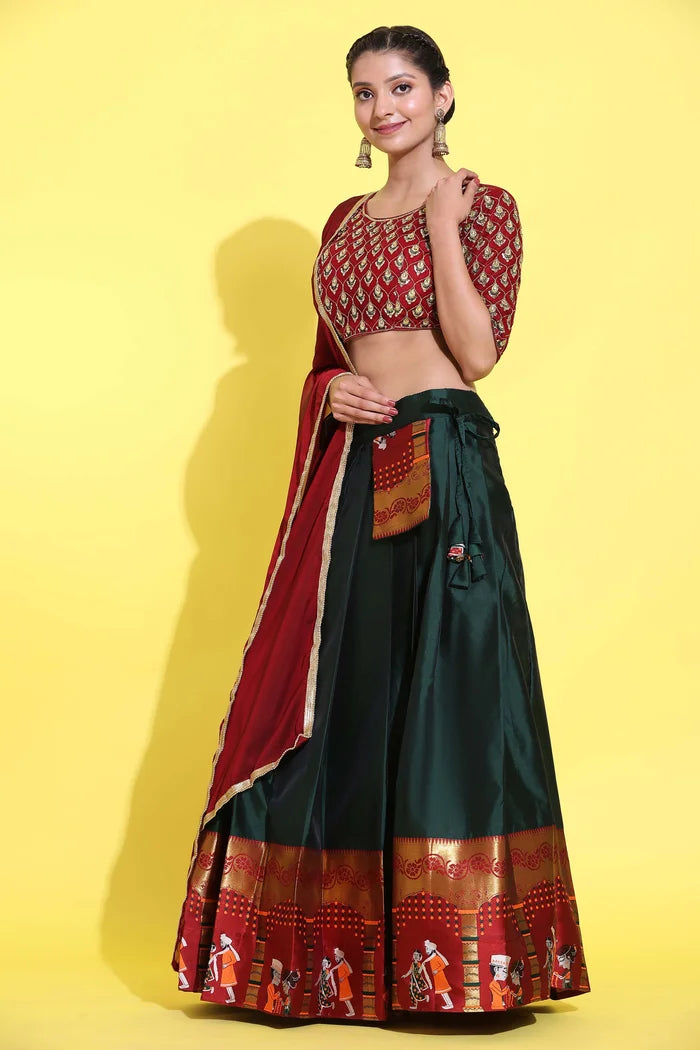 South Indian Festival Traditional Half Saree (WeddingPAttu)