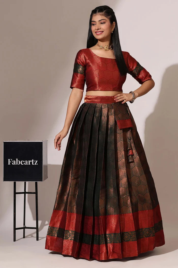 South Indian Festival Traditional Half Saree (UniversalWork)