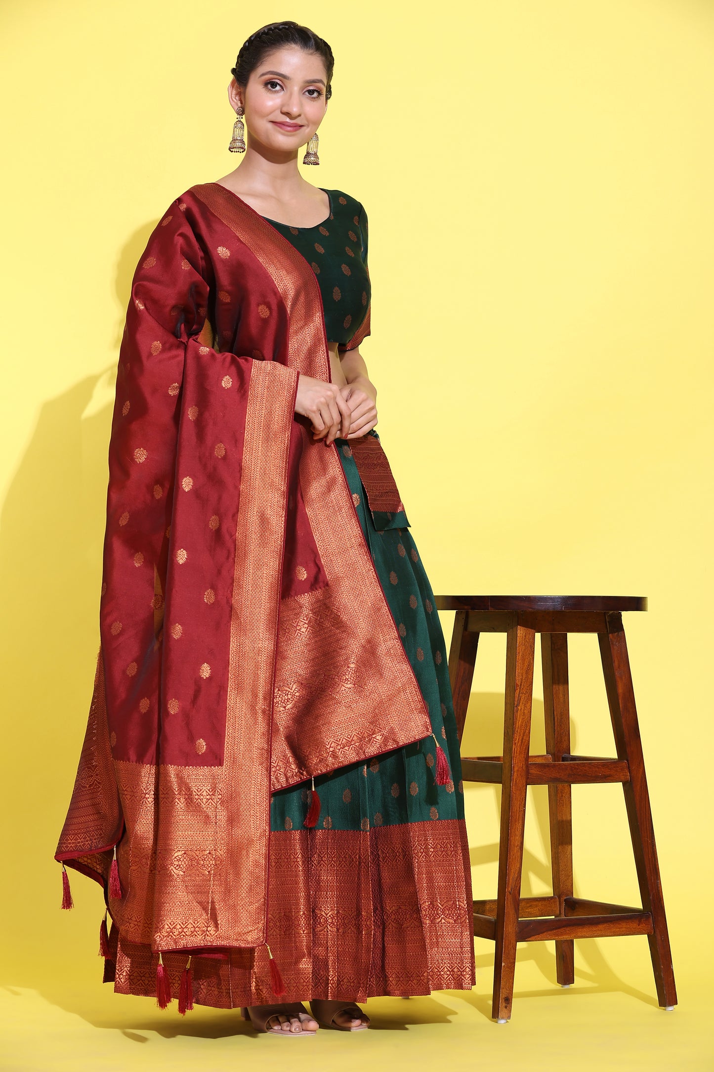 South Indian Festival Traditional Half Saree (Kantara)