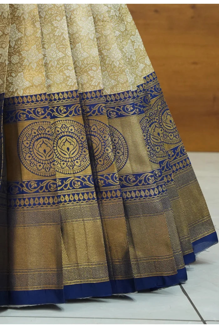 StarWars Women's Woven Design zari work Half Saree with Embroidered Blouse and Dupatta