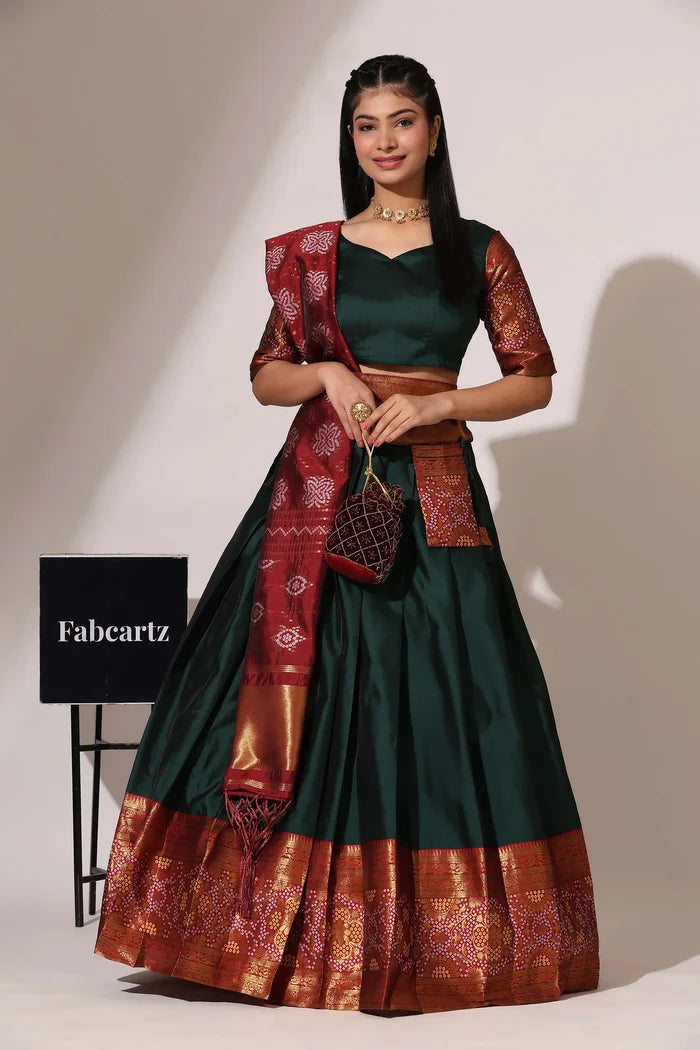 South Indian Festival Traditional Half Saree (PushpaBandhini)