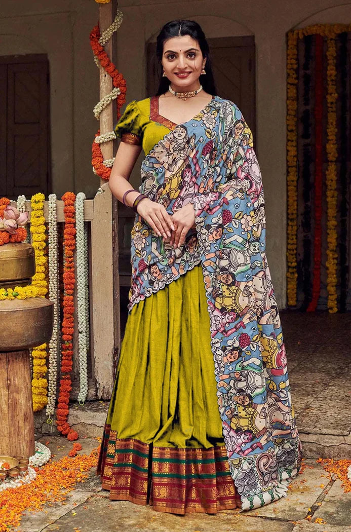 South Indian Festival Traditional Half Saree (Jugnoo)