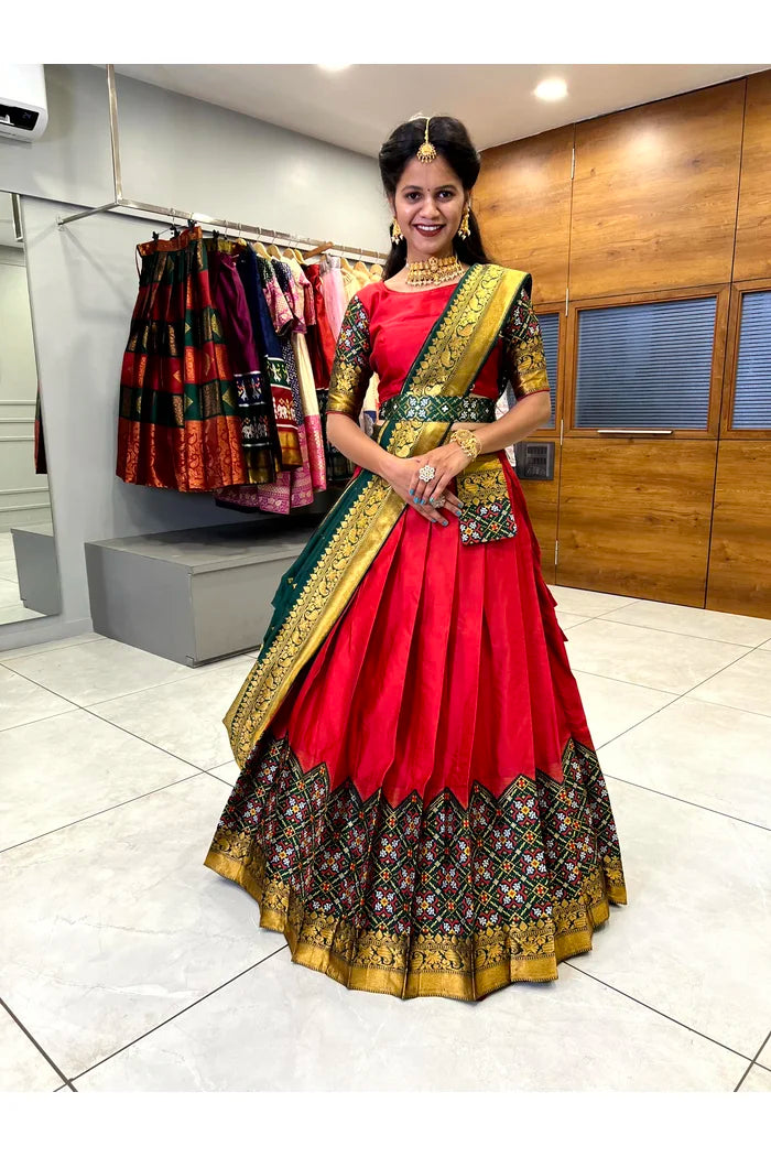 South Indian Festival Traditional Half Saree(Patola)
