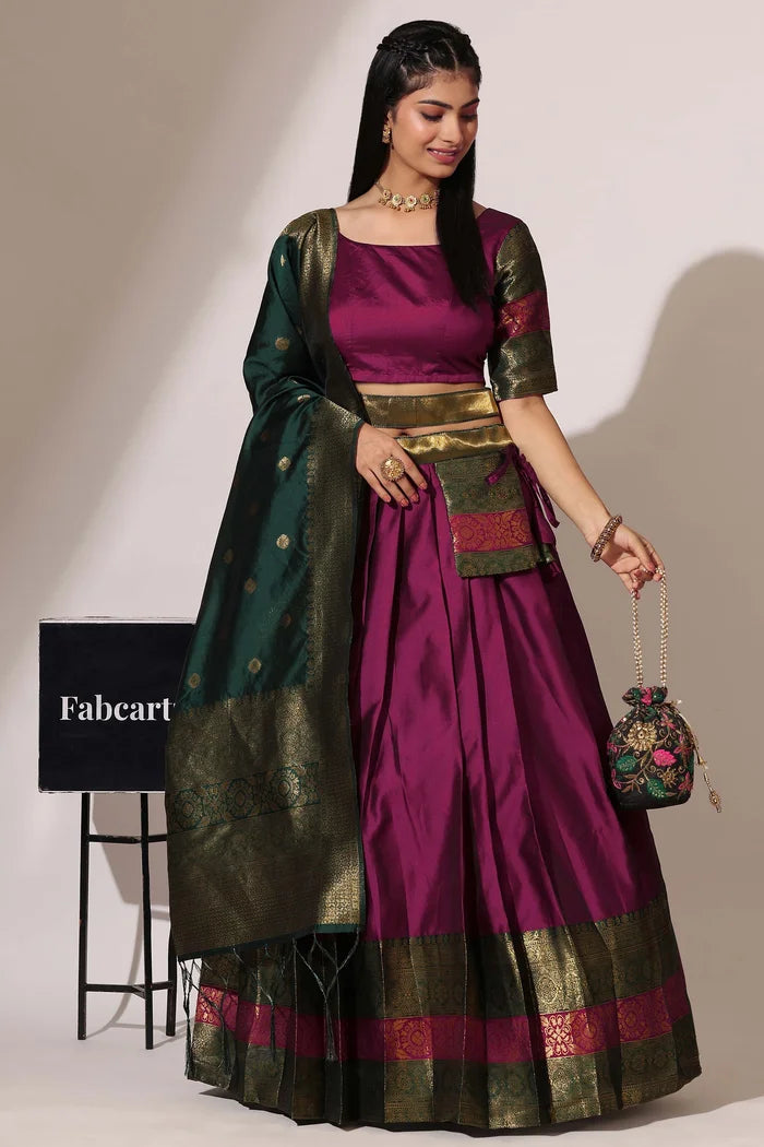 South Indian Festival Traditional Half Saree (UniversalPlain)