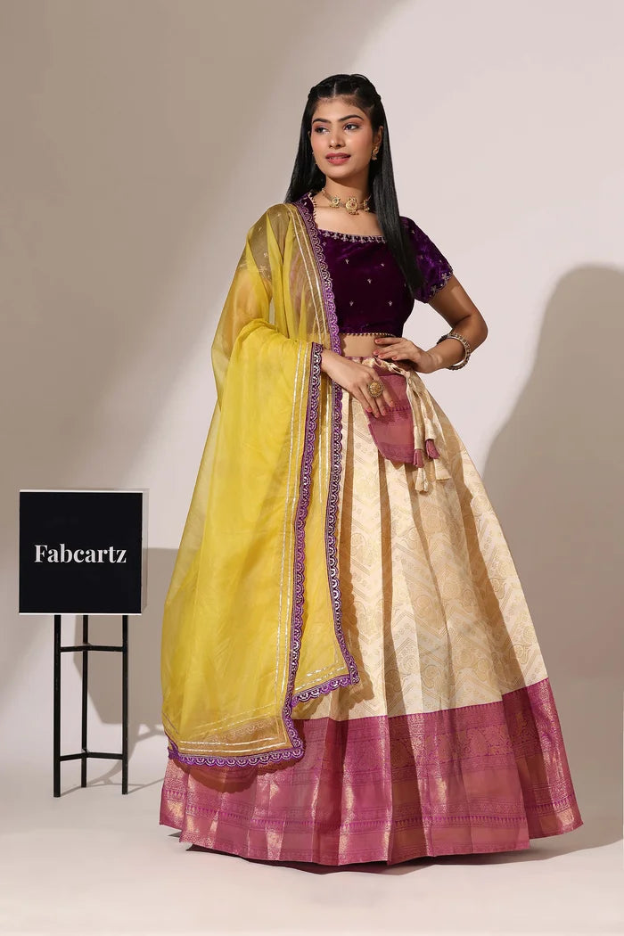 South Indian Festival Traditional Half Saree (Maheshmati)