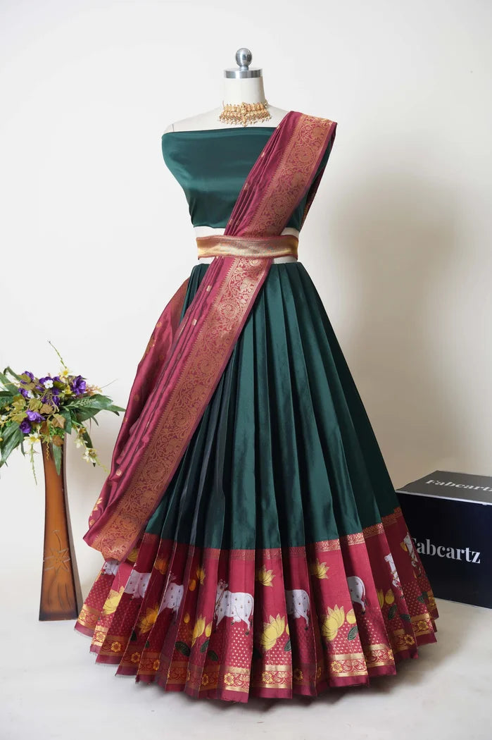 South Indian Festival Traditional Half Saree (KaamDhenu)