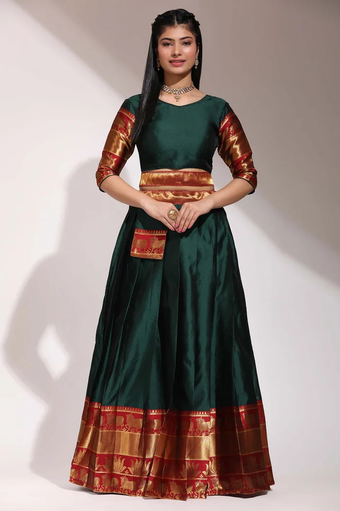 South Indian Festival Traditional Half Saree (Lotus)