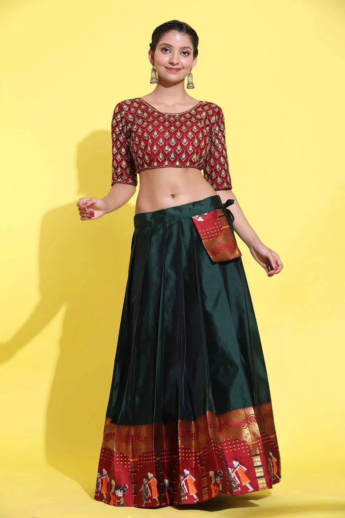 South Indian Festival Traditional Half Saree (WeddingPAttu)