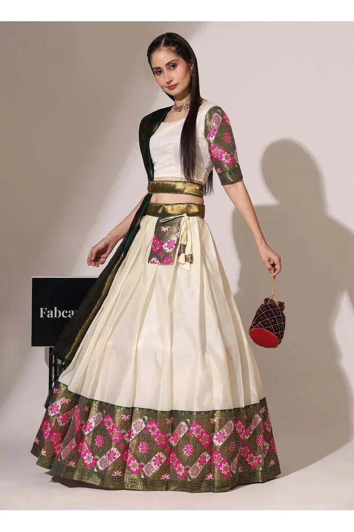 South Indian Festival Traditional Half Saree (Crax Pattu)