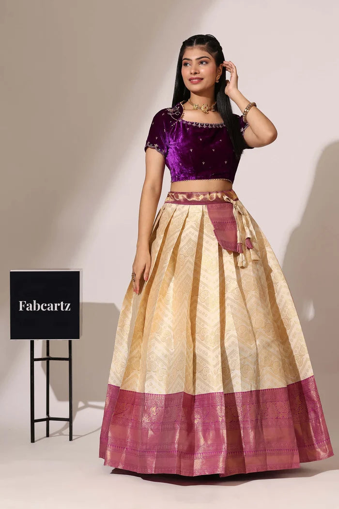 South Indian Festival Traditional Half Saree (Maheshmati)