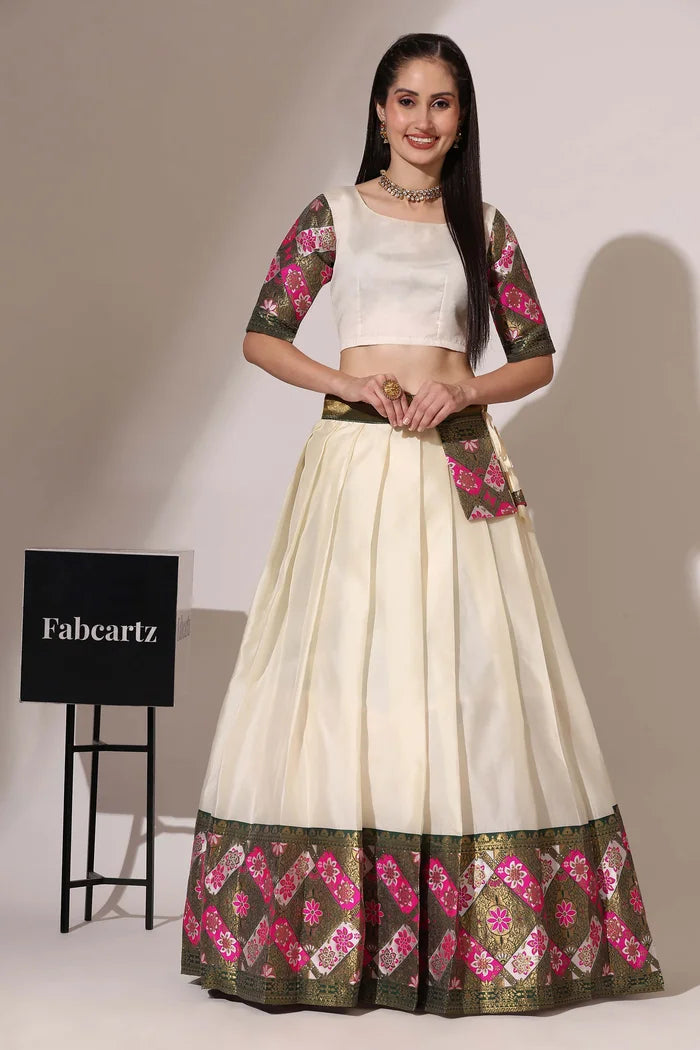 South Indian Festival Traditional Half Saree (Crax Pattu)