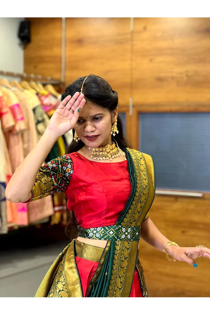 South Indian Festival Traditional Half Saree(Patola)