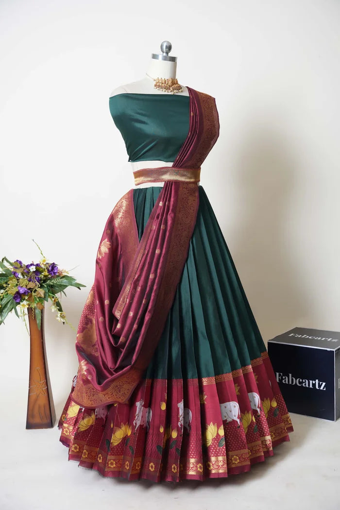 South Indian Festival Traditional Half Saree (KaamDhenu)