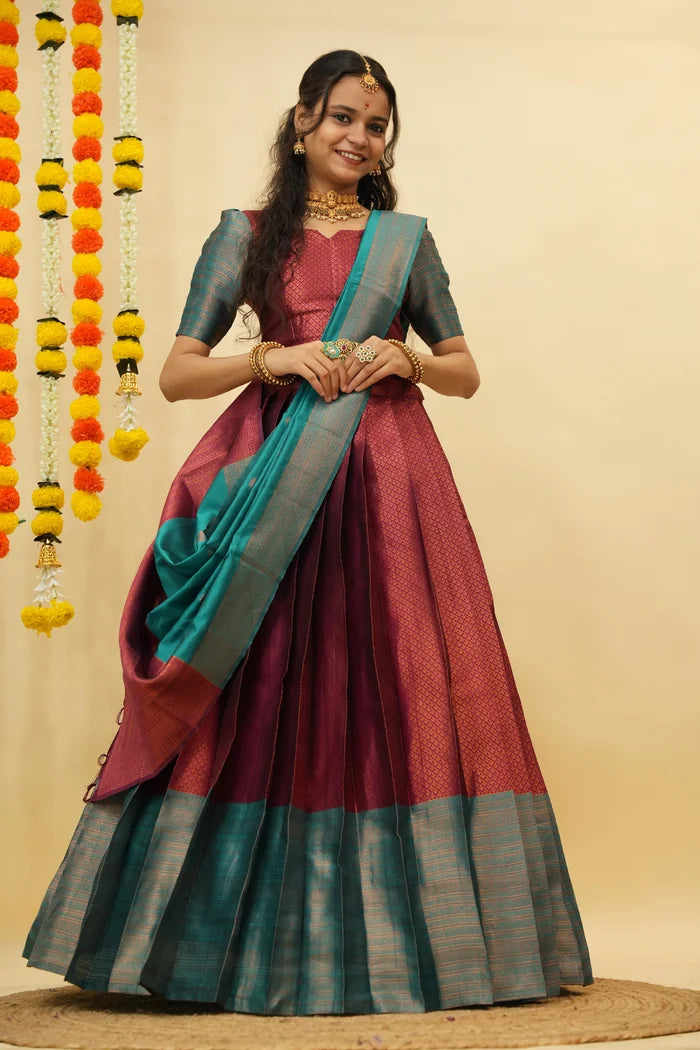 South Indian Festival Traditional Half Saree (Ival)