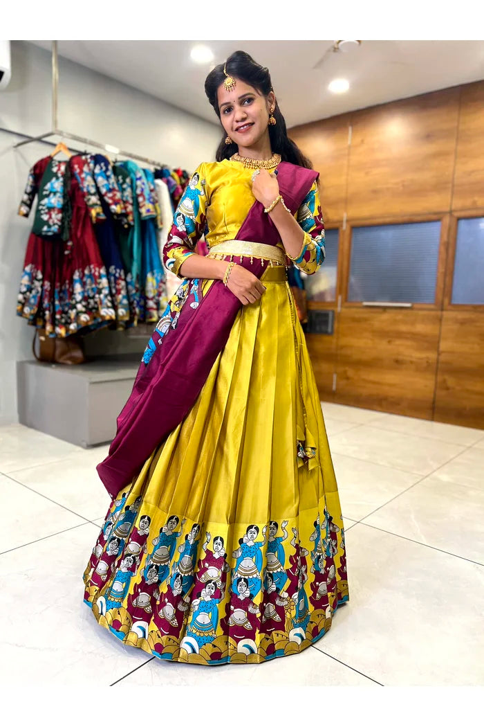 South Indian Festival Traditional Half Saree (Dhingli)