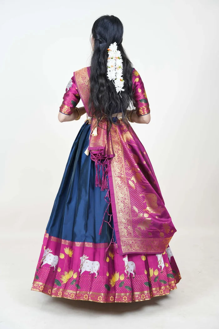 South Indian Festival Traditional Half Saree (KaamDhenu)