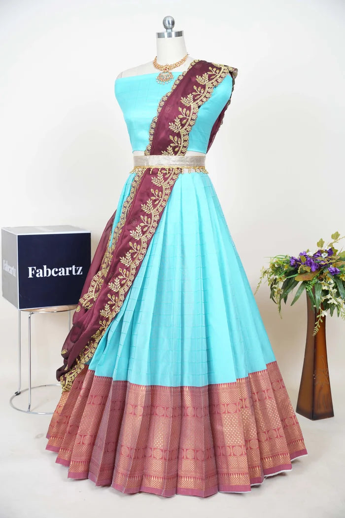 South Indian Festival Traditional Half Saree (Saraswati)