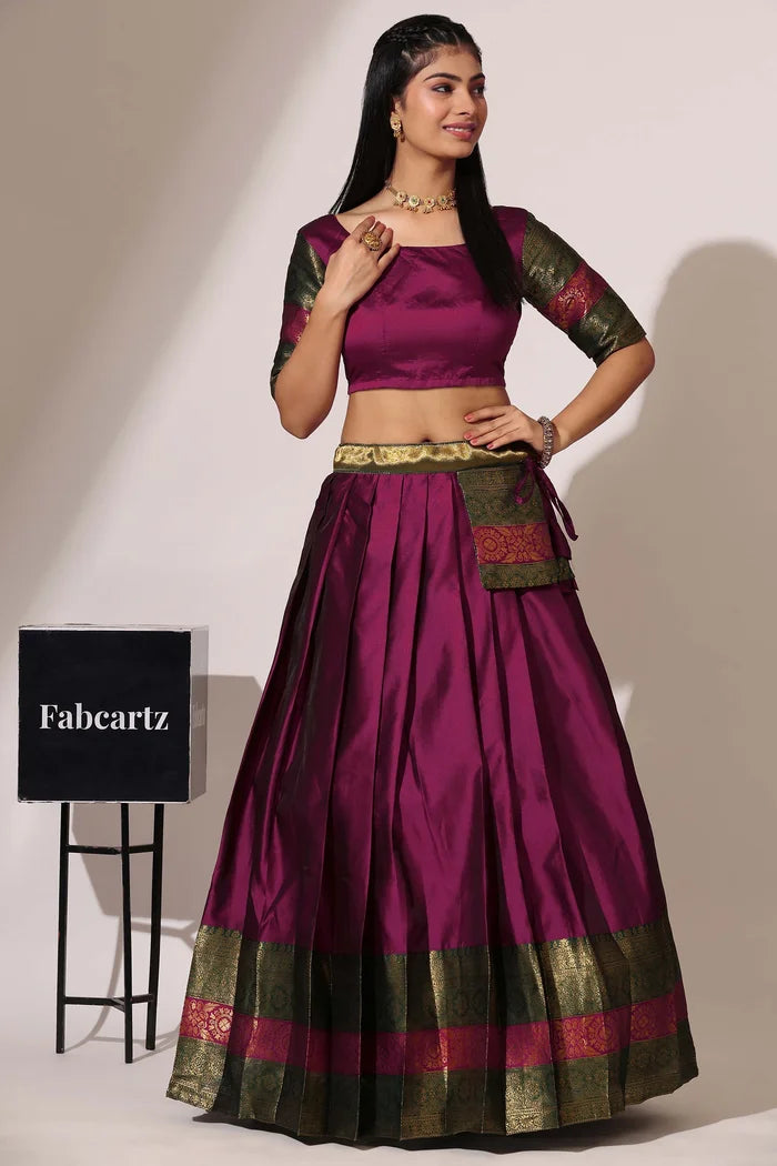 South Indian Festival Traditional Half Saree (UniversalPlain)