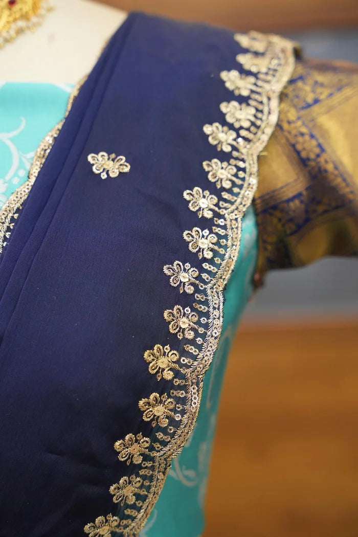 HemaValli Women's Woven Design zari work Half Saree with Embroidered Blouse and Dupatta