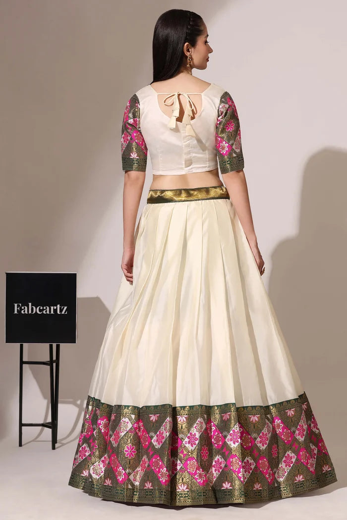 South Indian Festival Traditional Half Saree (Crax Pattu)