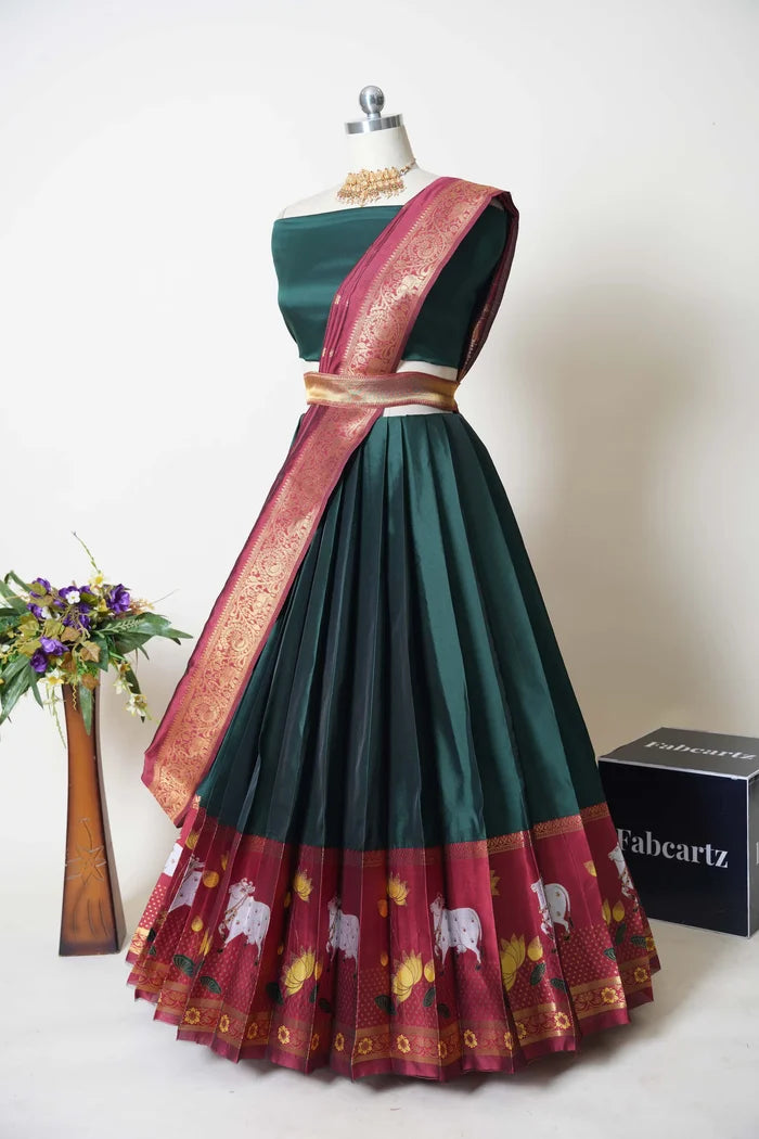 South Indian Festival Traditional Half Saree (KaamDhenu)