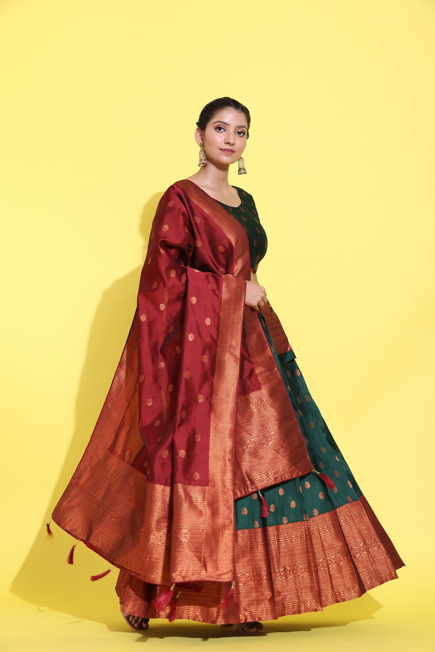 South Indian Festival Traditional Half Saree (Kantara)