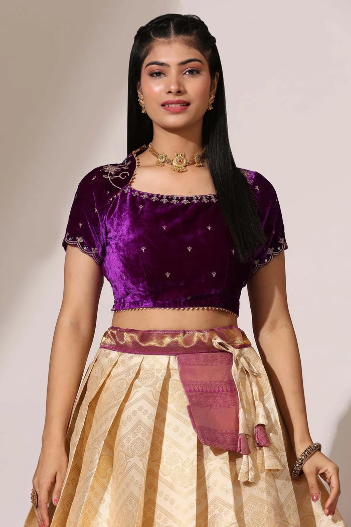 South Indian Festival Traditional Half Saree (Maheshmati)