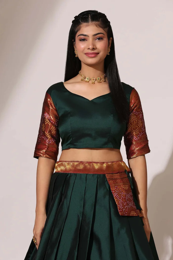 South Indian Festival Traditional Half Saree (PushpaBandhini)