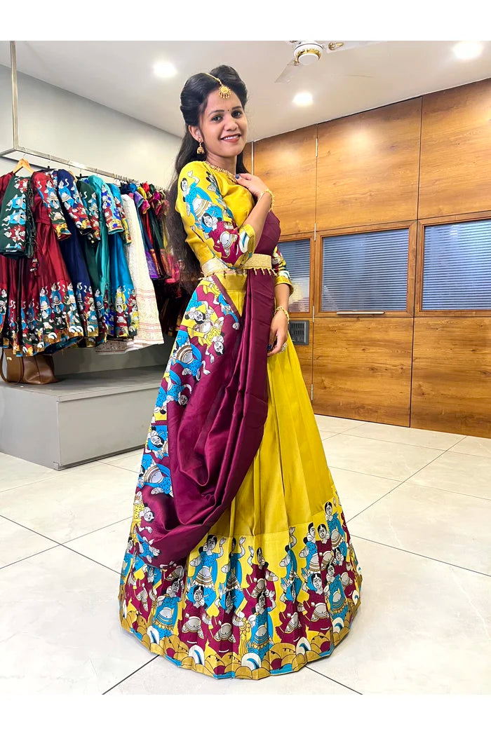 South Indian Festival Traditional Half Saree (Dhingli)