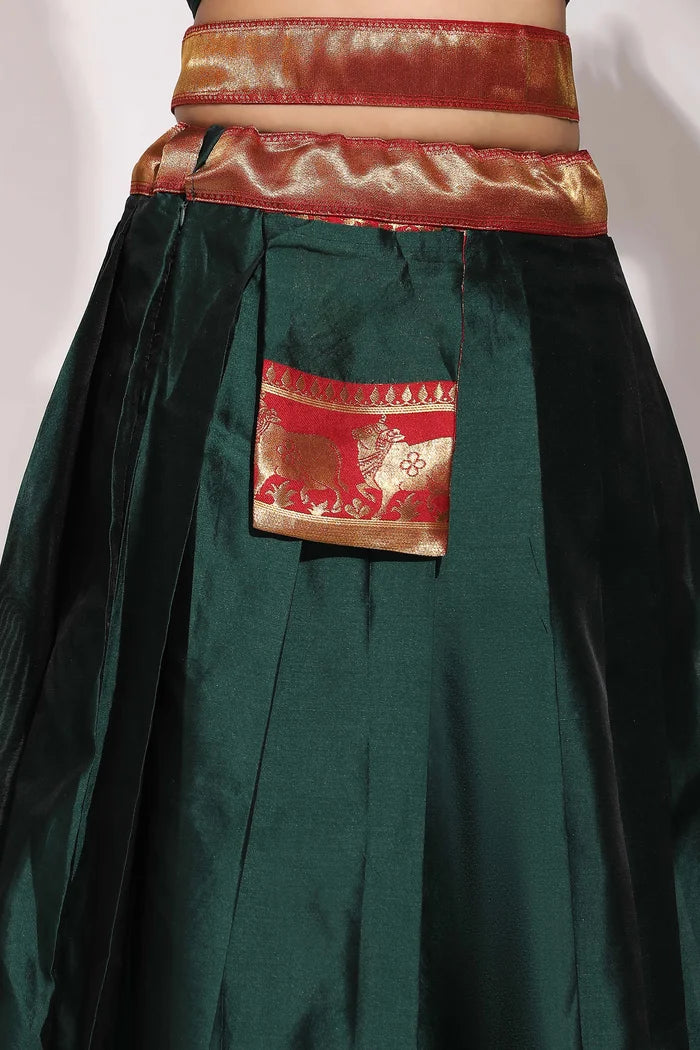 South Indian Festival Traditional Half Saree (Lotus)