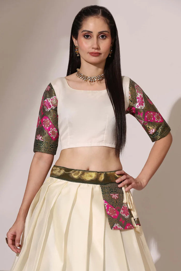 South Indian Festival Traditional Half Saree (Crax Pattu)