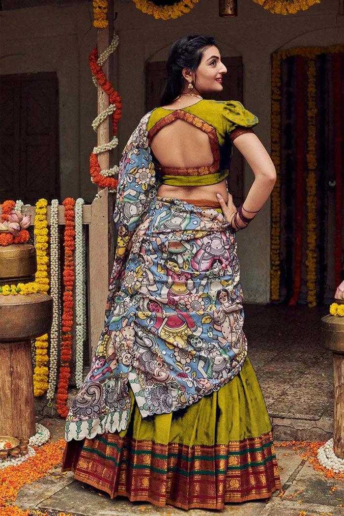 South Indian Festival Traditional Half Saree (Jugnoo)