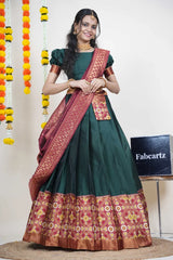 దక్షిణ భారత పండుగ సాంప్రదాయ హాఫ్ చీర (సరోజిని)