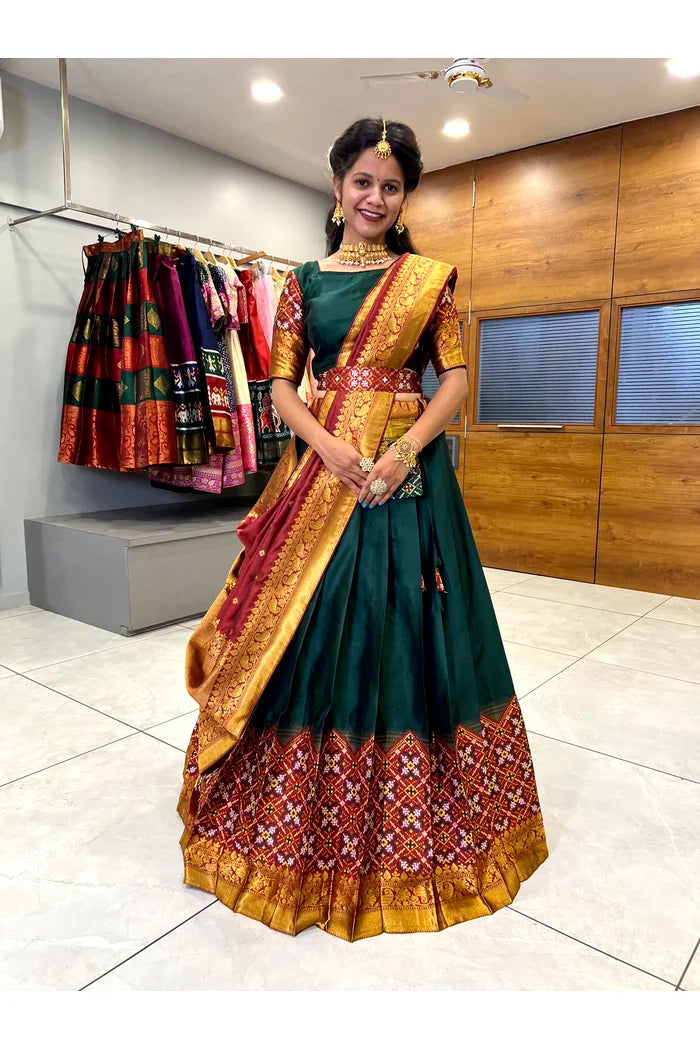 South Indian Festival Traditional Half Saree(Patola)