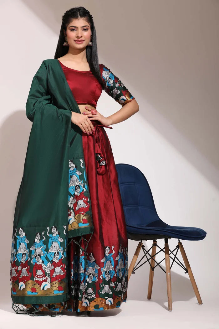 South Indian Festival Traditional Half Saree (Dhingli)