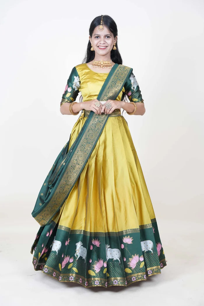 South Indian Festival Traditional Half Saree (KaamDhenu)