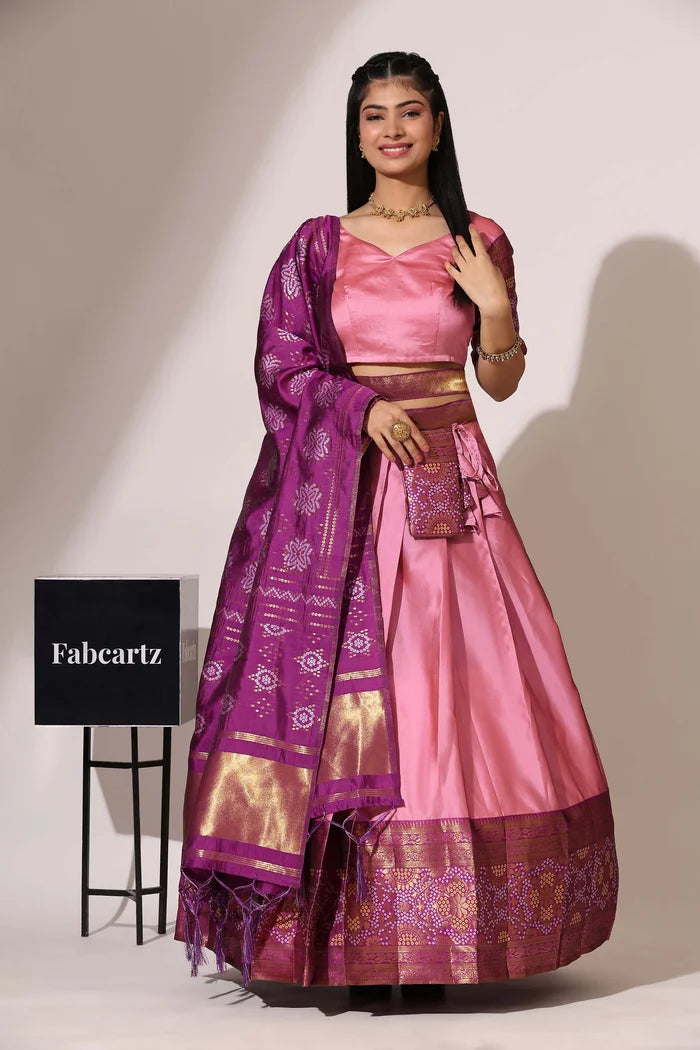 South Indian Festival Traditional Half Saree (PushpaBandhini)