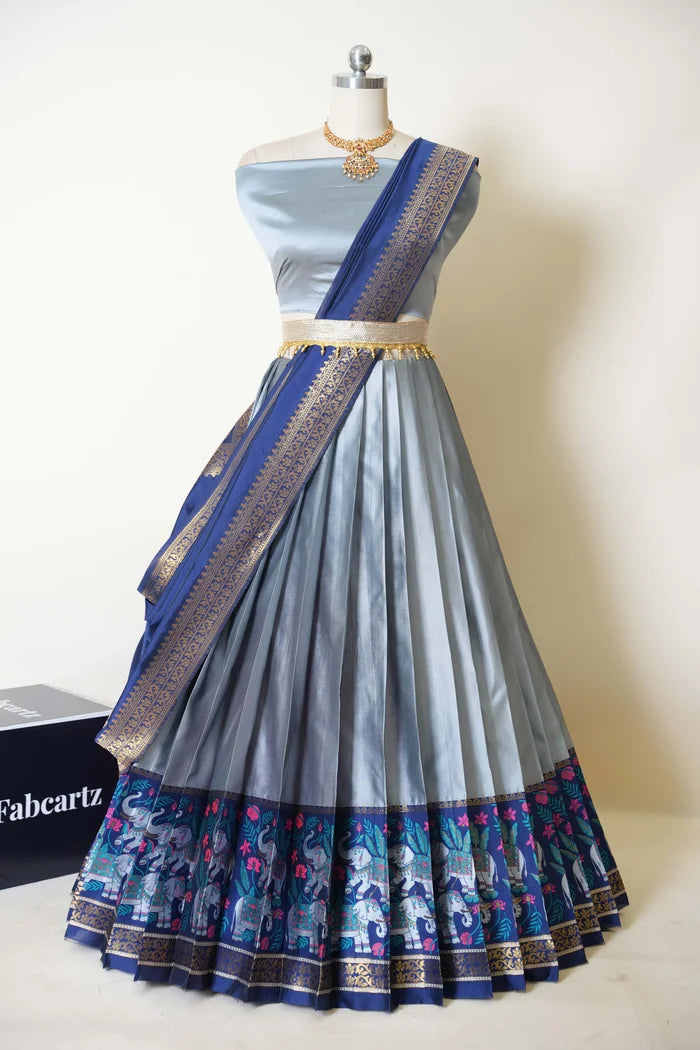 South Indian Festival Traditional Half Saree (JungleeHathi)