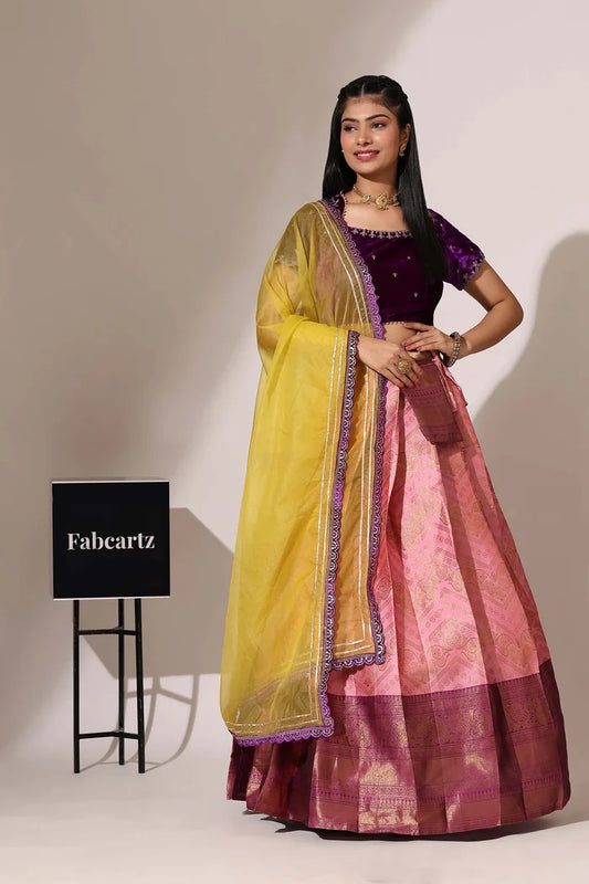 South Indian Festival Traditional Half Saree (Maheshmati)
