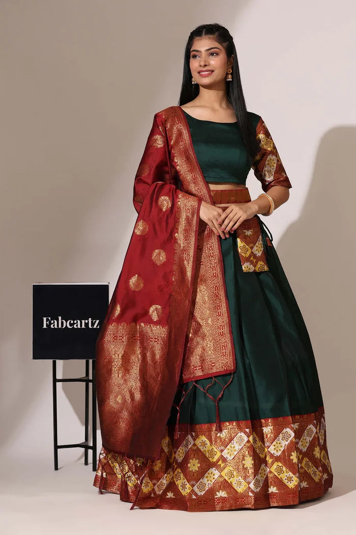 South Indian Festival Traditional Half Saree (Crax Pattu)