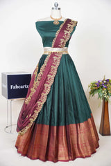 South Indian Festival Traditional Half Saree  (Saraswati)