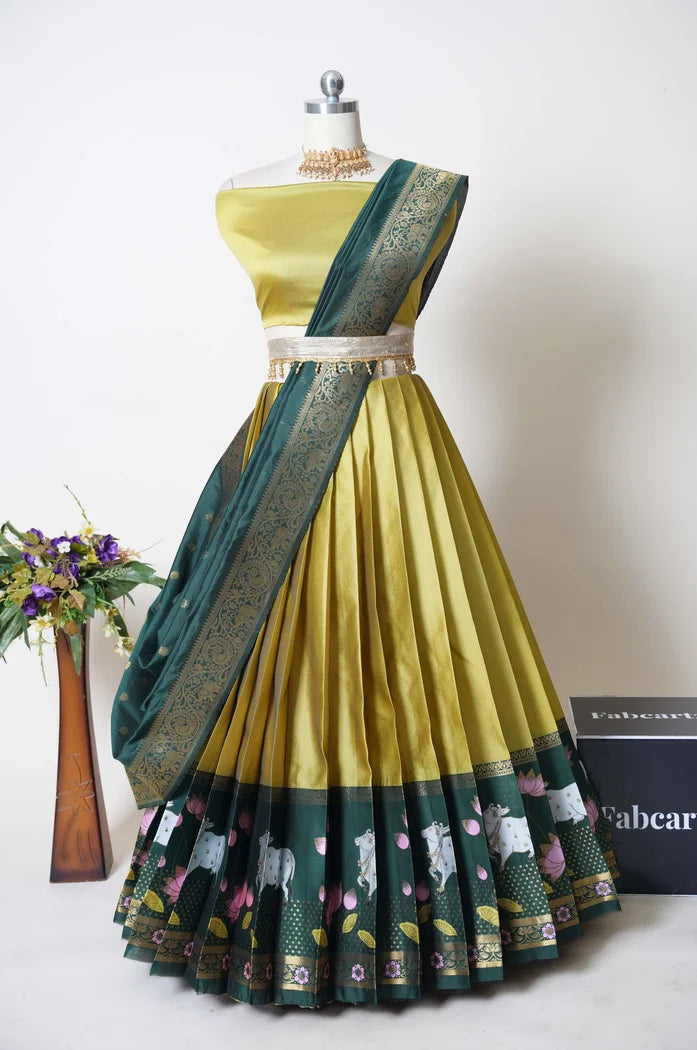 South Indian Festival Traditional Half Saree (KaamDhenu)