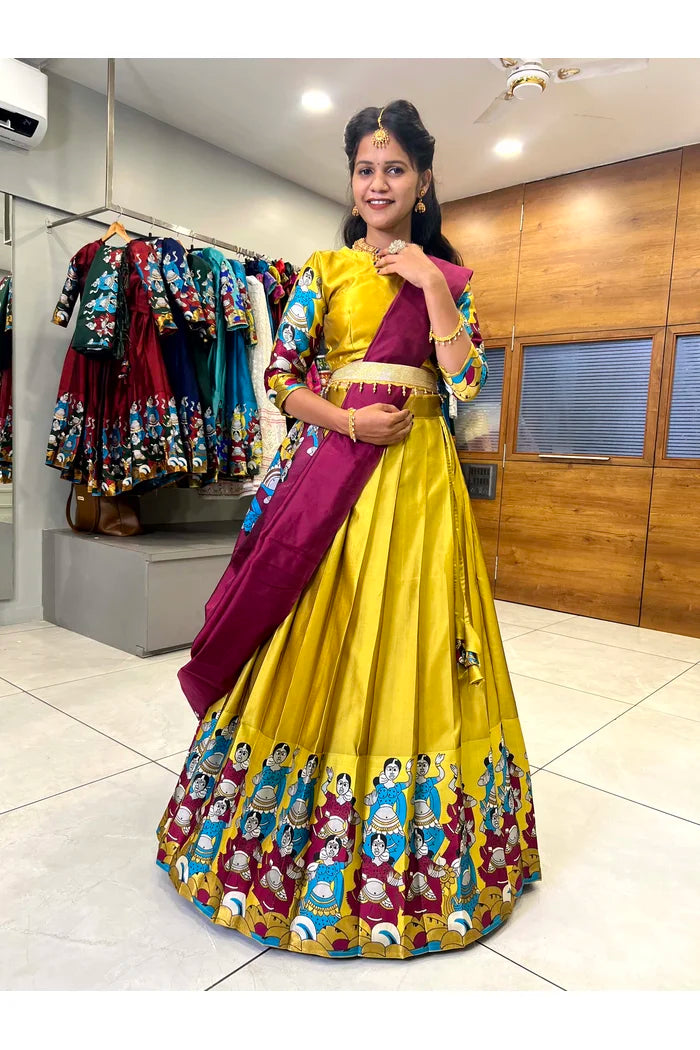 South Indian Festival Traditional Half Saree (Dhingli)