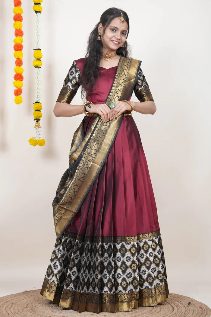 OnlinePattu South Indian Festival Traditional Half Saree
