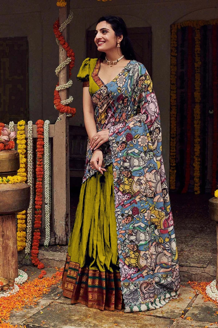 South Indian Festival Traditional Half Saree (Jugnoo)