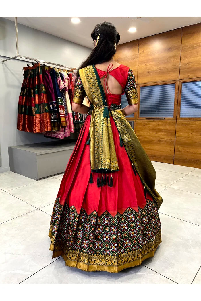 South Indian Festival Traditional Half Saree(Patola)
